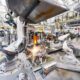 ABB robots helping to automate an EV production line