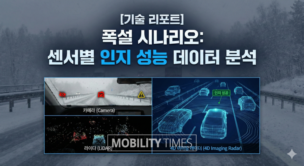 폭설 시나리오: 센서별 인지 성능 데이터 분석