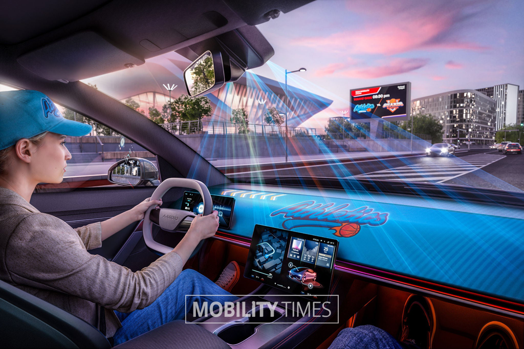 아우모비오(AUMOVIO)가 CES 2026에서 공개한 '서피스 프로젝션(Surface Projection)'은 물리적인 디스플레이 패널 없이 콕핏 전체를 정보와 예술이 공존하는 화면으로 탈바꿈시킨다